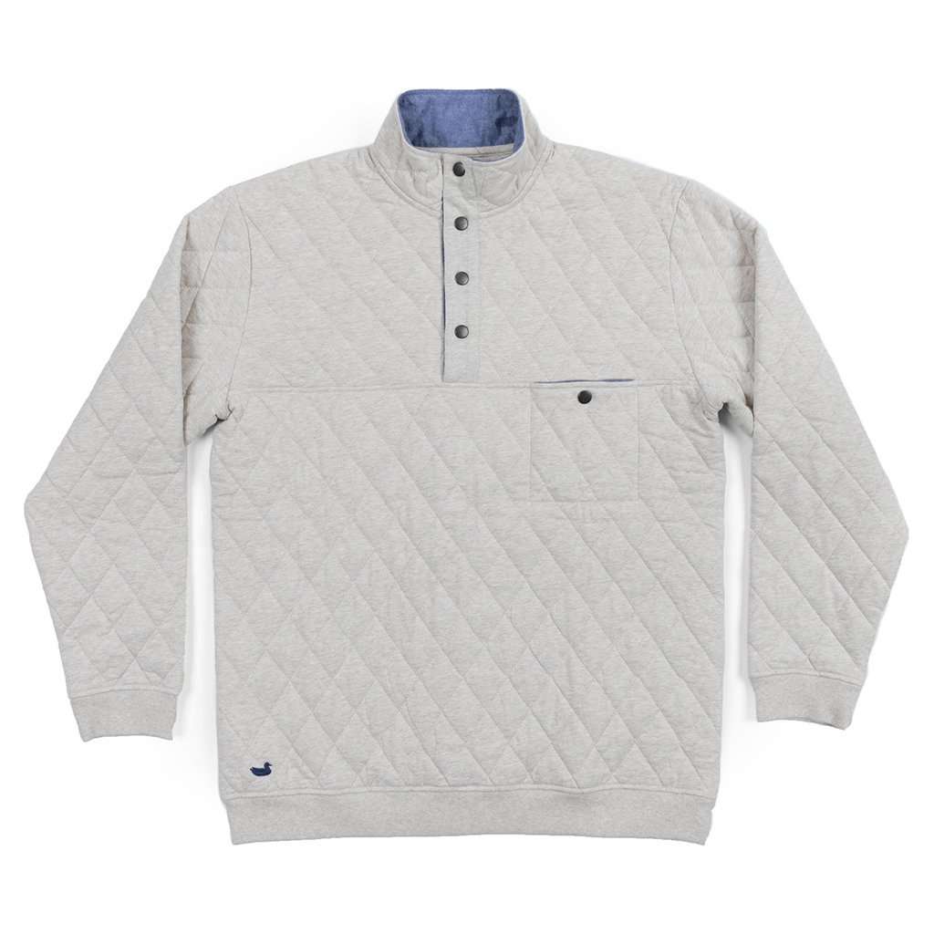 Ryan Quilted Pullover in Oatmeal by Southern Marsh - Country Club Prep