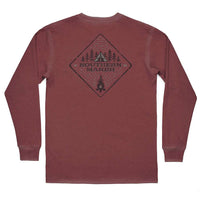 SEAWASH™ Long Sleeve Tent Tee in Crimson by Southern Marsh - Country Club Prep