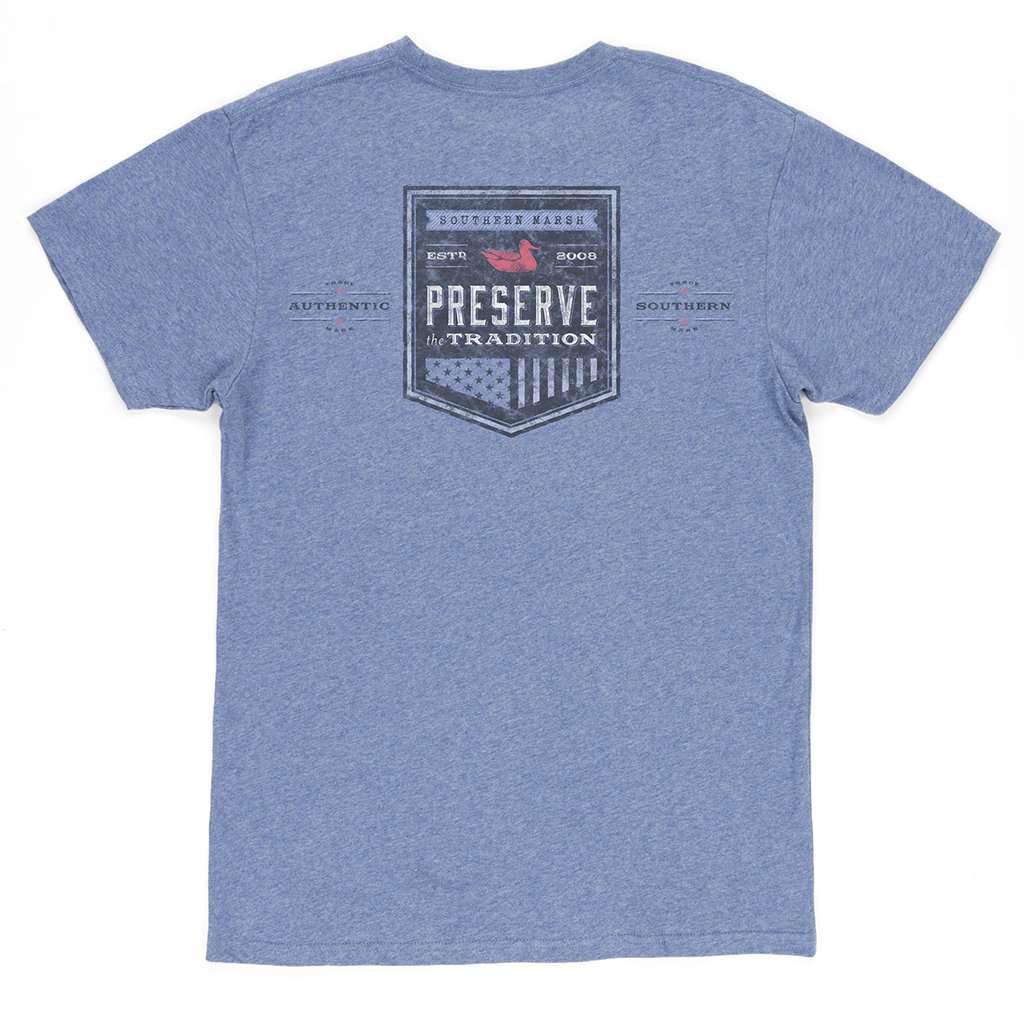 Southern Tradition Crest Tee in Washed Slate by Southern Marsh - Country Club Prep