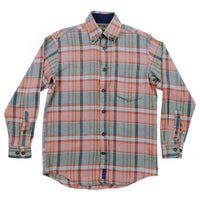 Stratton Flannel Shirt in Sage and Burnt Red by Southern Marsh - Country Club Prep