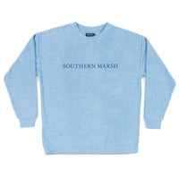 Sunday Morning Sweater in French Blue by Southern Marsh - Country Club Prep