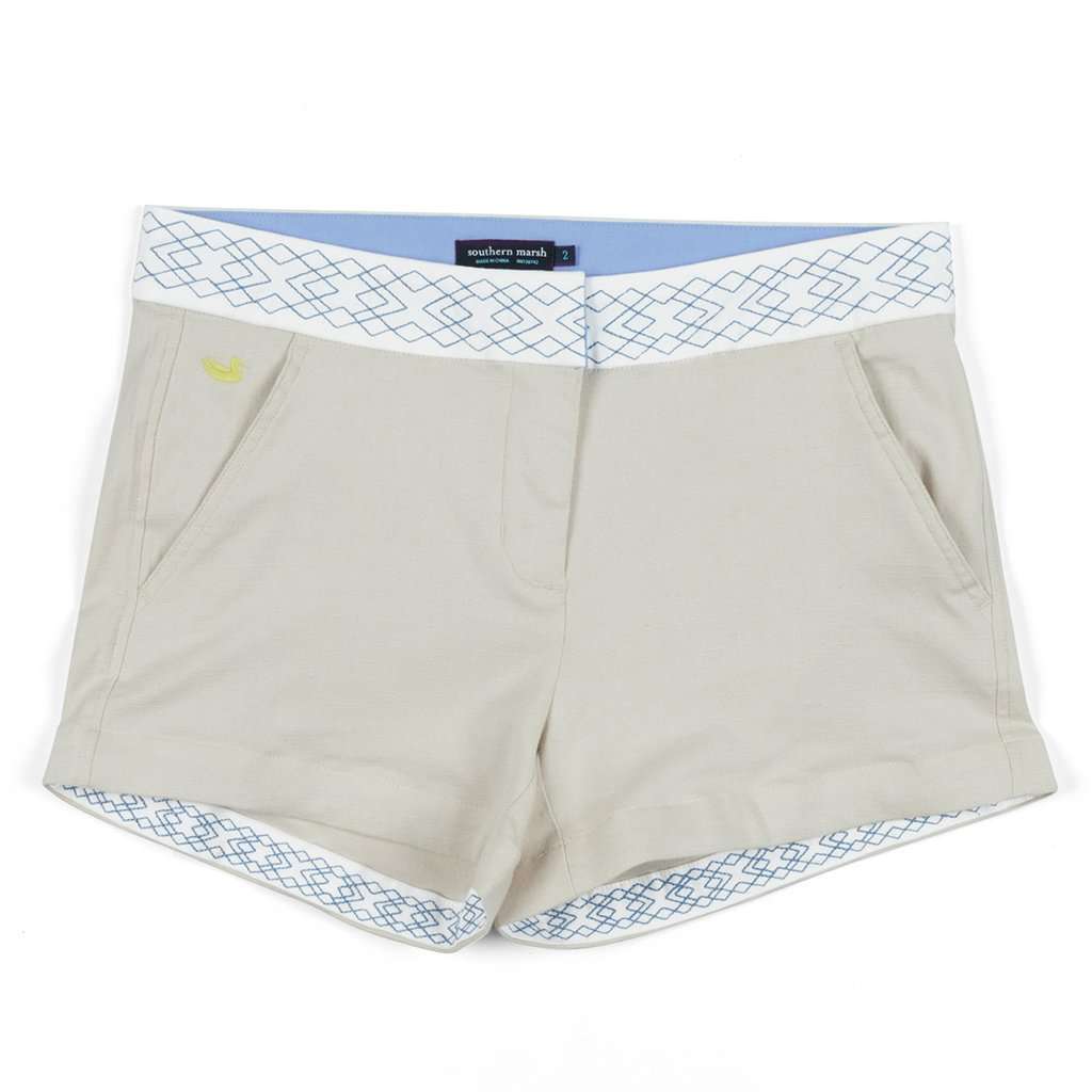 The Hannah Short in Khaki by Southern Marsh - Country Club Prep