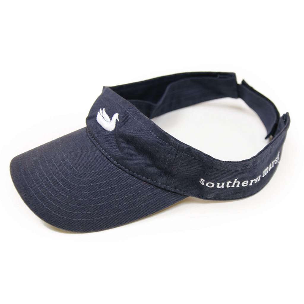 Visor in Navy with White Duck by Southern Marsh - Country Club Prep