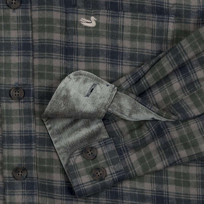 Wilson Flannel Shirt in Navy and Dark Green by Southern Marsh - Country Club Prep