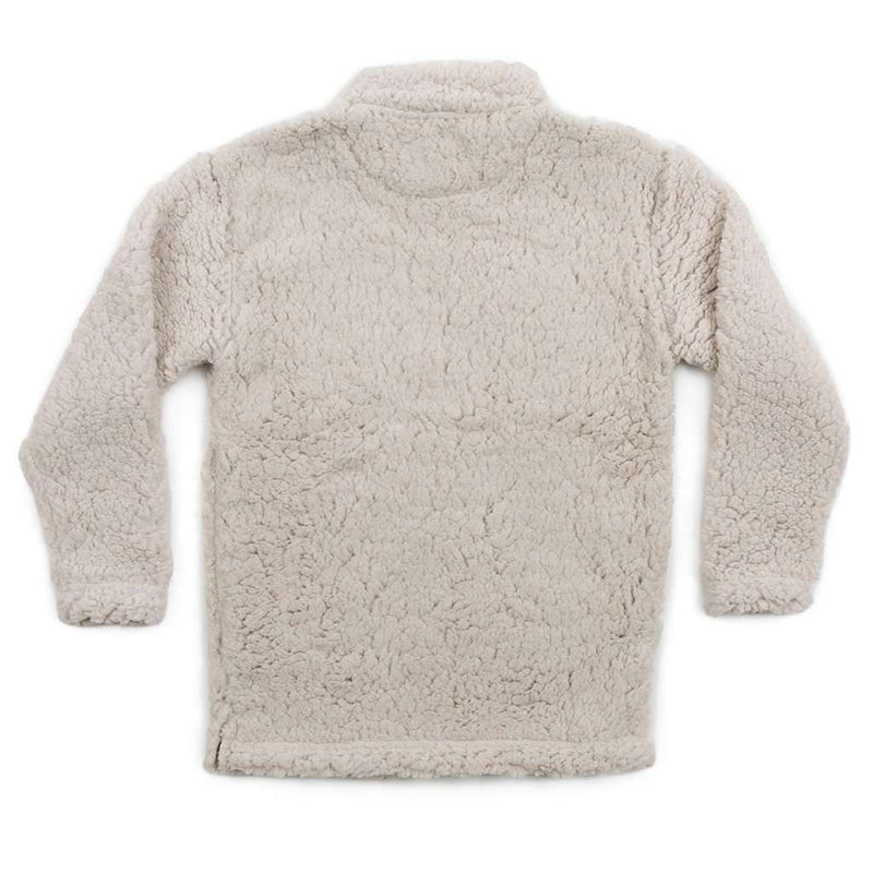 Youth Appalachian Pile Sherpa Pullover in Oatmeal by Southern Marsh - Country Club Prep