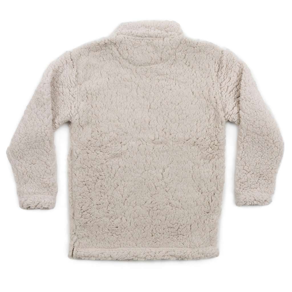 Youth Appalachian Pile Sherpa Pullover in Oatmeal by Southern Marsh - Country Club Prep