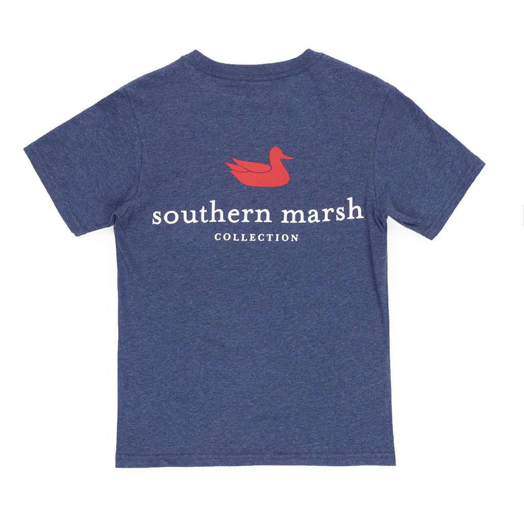 Youth Authentic Tee in Washed Navy by Southern Marsh - Country Club Prep