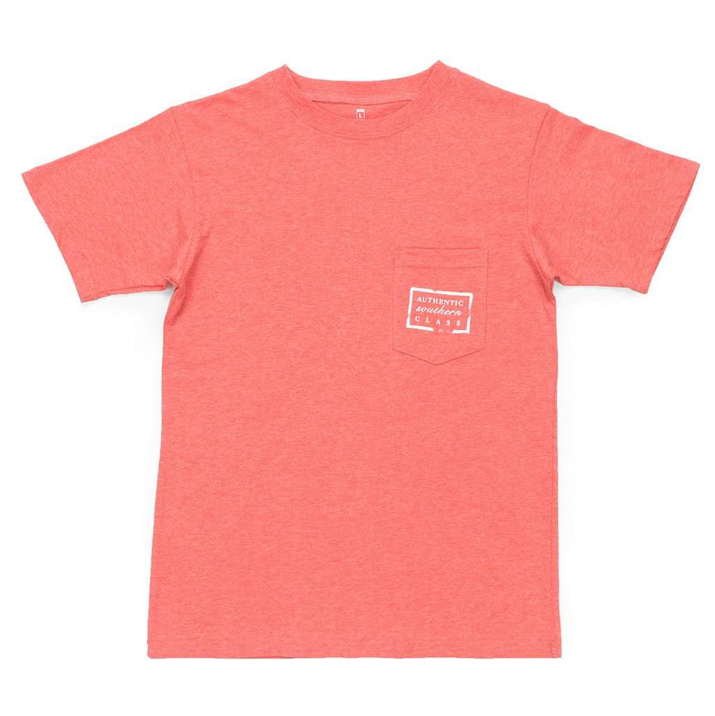 Youth Authentic Tee in Washed Red by Southern Marsh - Country Club Prep