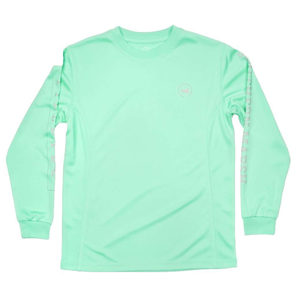 Youth FieldTec™ Fishing Team Long Sleeve Tee in Bimini Green by Southern Marsh - Country Club Prep