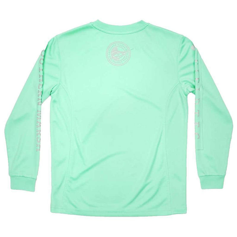 Youth FieldTec™ Fishing Team Long Sleeve Tee in Bimini Green by Southern Marsh - Country Club Prep