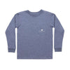 Youth Long Sleeve Branding Flying Duck Tee in Washed Slate by Southern Marsh - Country Club Prep