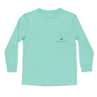 Youth Long Sleeve Vintage Decoy Mallard Tee in Bimini Green by Southern Marsh - Country Club Prep