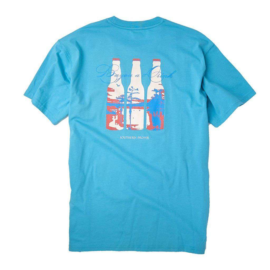 Bayou a Drink Tee in Bay Blue by Southern Proper - Country Club Prep