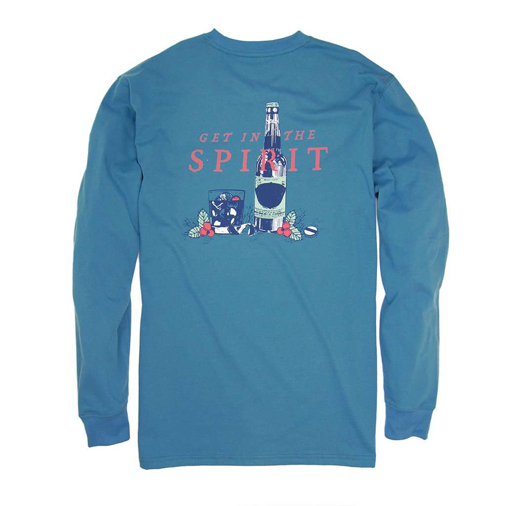 Get in the Spirit Long Sleeve Tee in Blue Stone by Southern Proper - Country Club Prep