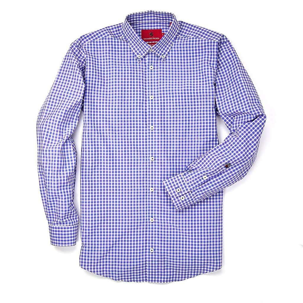 Goal Line Shirt in River Gingham by Southern Proper - Country Club Prep