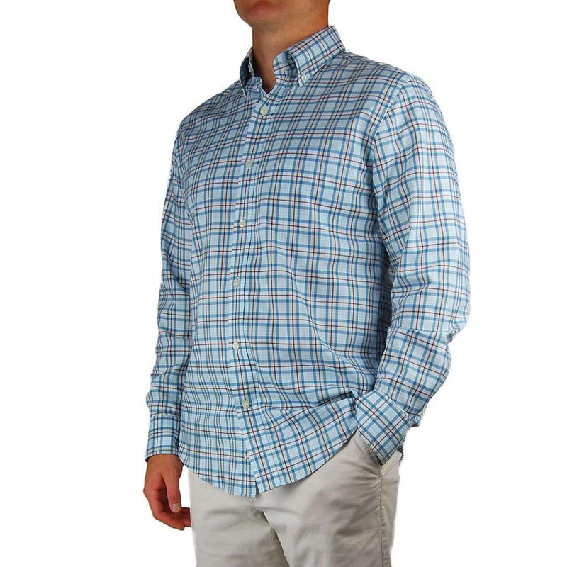 Henning Shirt in Blue Stone & Truffle Plaid by Southern Proper - Country Club Prep