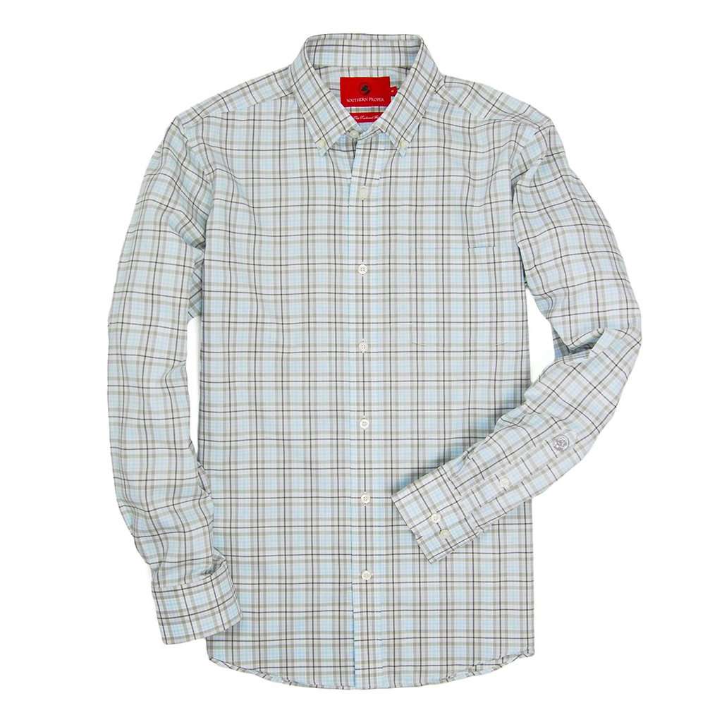 Henning Shirt in Flint Grey & Bungee Cord Plaid by Southern Proper - Country Club Prep