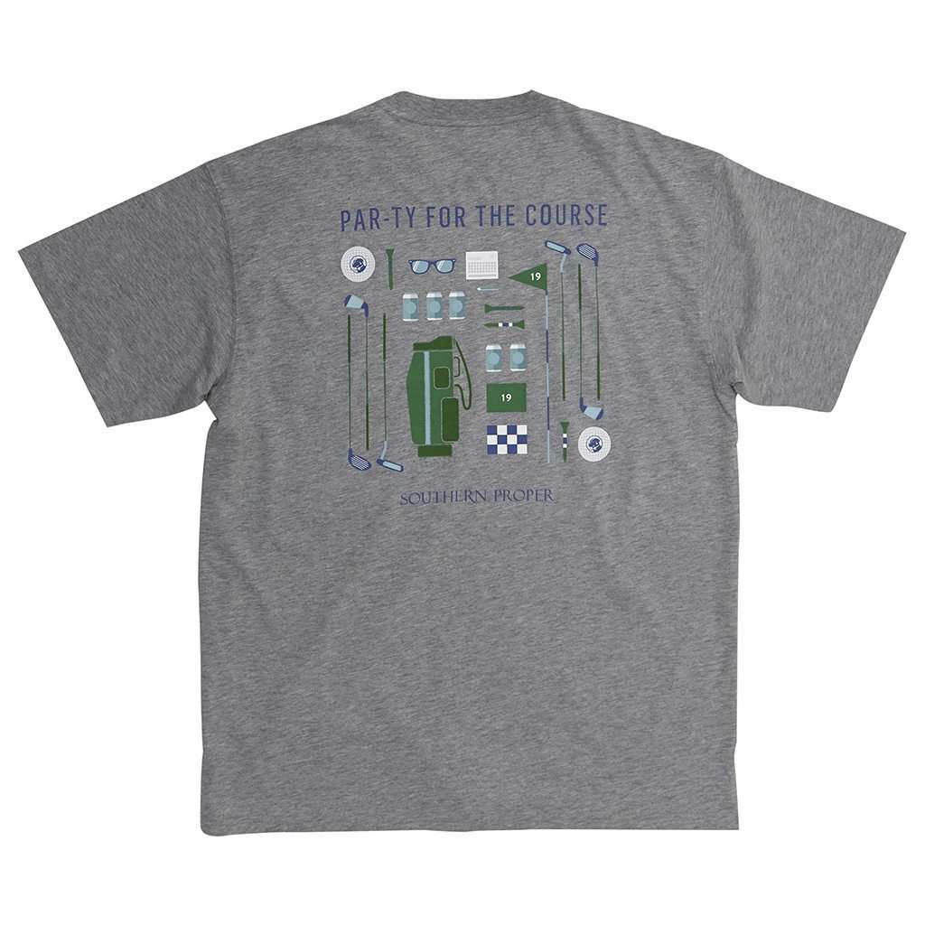 Par-ty For The Course Tee in Grey by Southern Proper - Country Club Prep