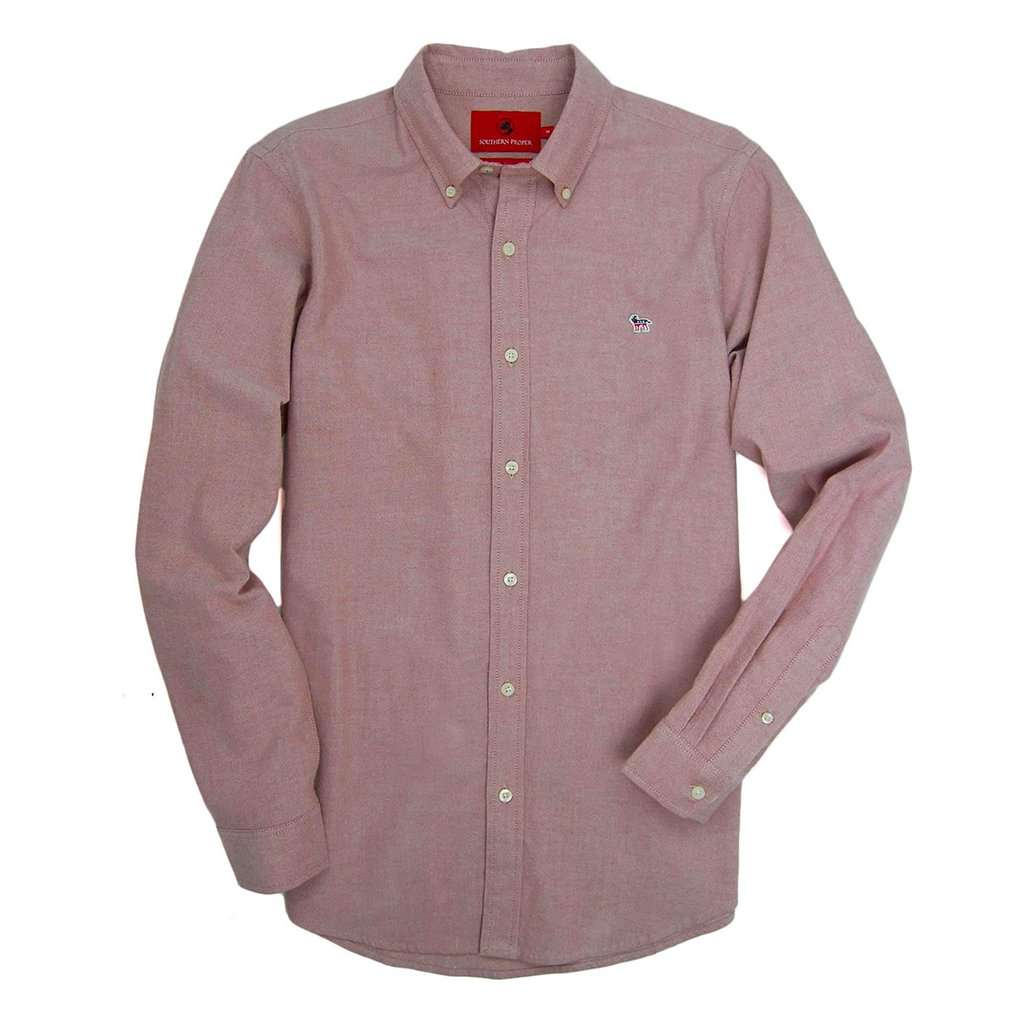 Southern Proper Party Animal Oxford in Dusty Cedar – Country Club Prep