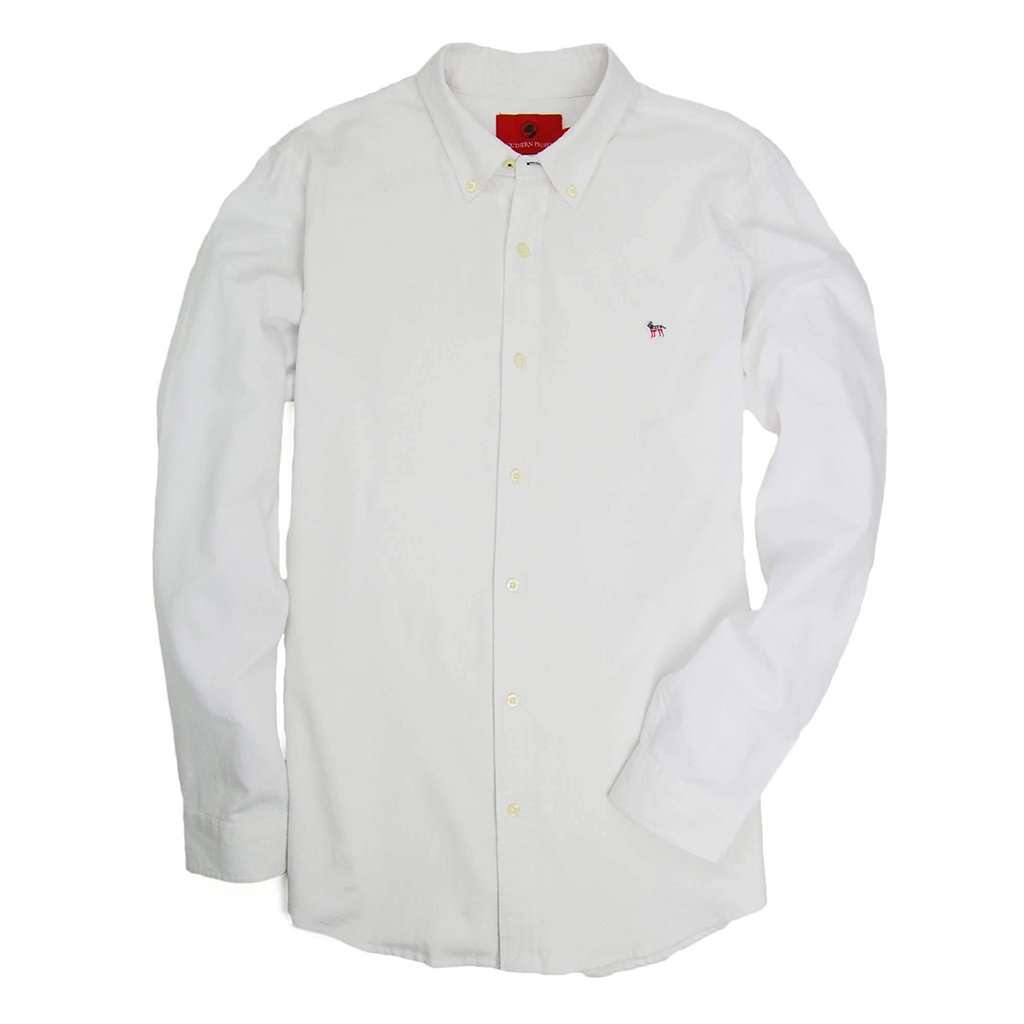 Party Animal Oxford in White by Southern Proper - Country Club Prep