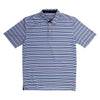 Performance Polo in Navy/Flamingo Stripe by Southern Proper - Country Club Prep