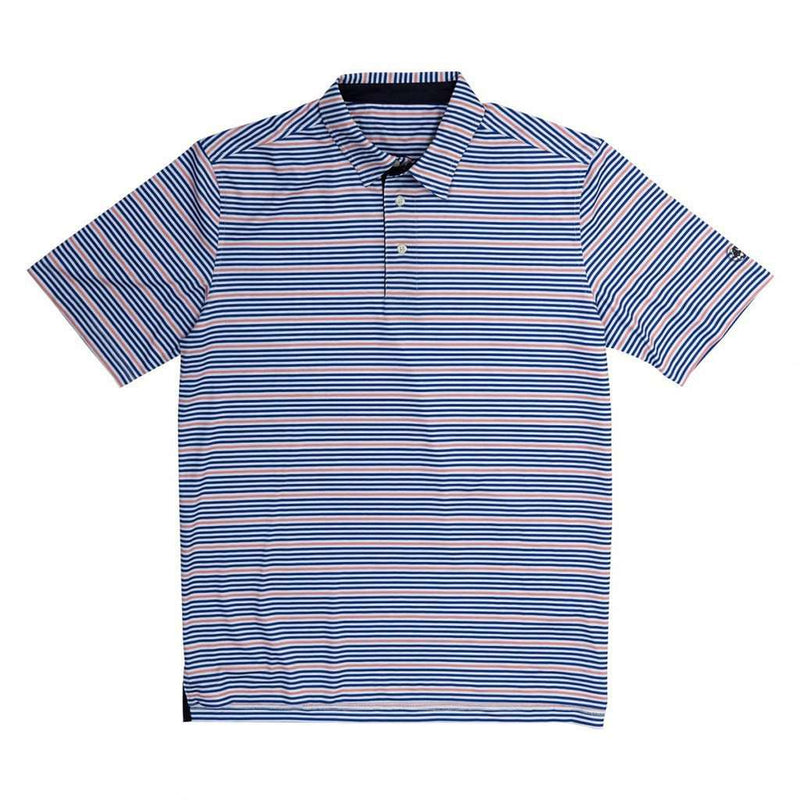 Southern Proper Performance Polo in Navy/Flamingo Stripe – Country Club ...