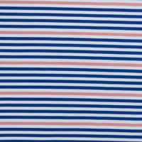 Performance Polo in Navy/Flamingo Stripe by Southern Proper - Country Club Prep