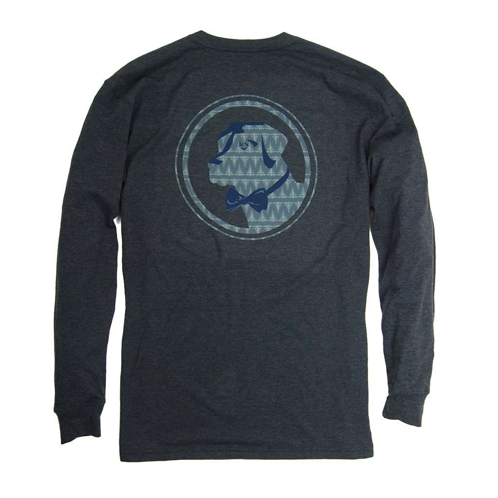 Pine Original Logo Long Sleeve Tee in Heather Blueberry by Southern Proper - Country Club Prep