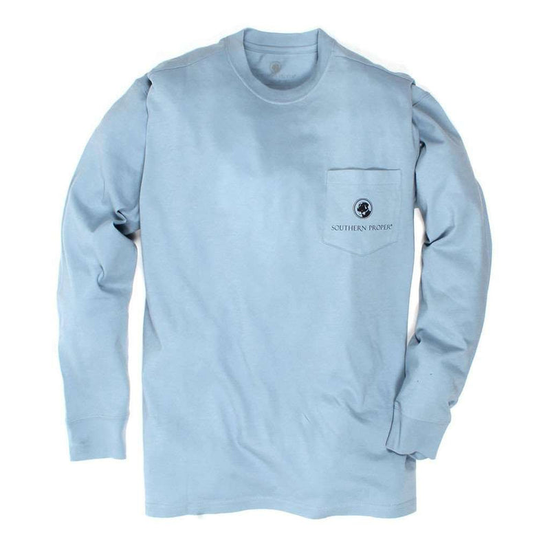 Southern Comforts Long Sleeve Tee in Dust Blue by Southern Proper - Country Club Prep