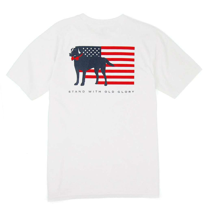 Stand with Old Glory Tee in White by Southern Proper - Country Club Prep