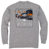 Tailgates and Touchdowns Long Sleeve Tee in Grey with Orange by Southern Proper - Country Club Prep