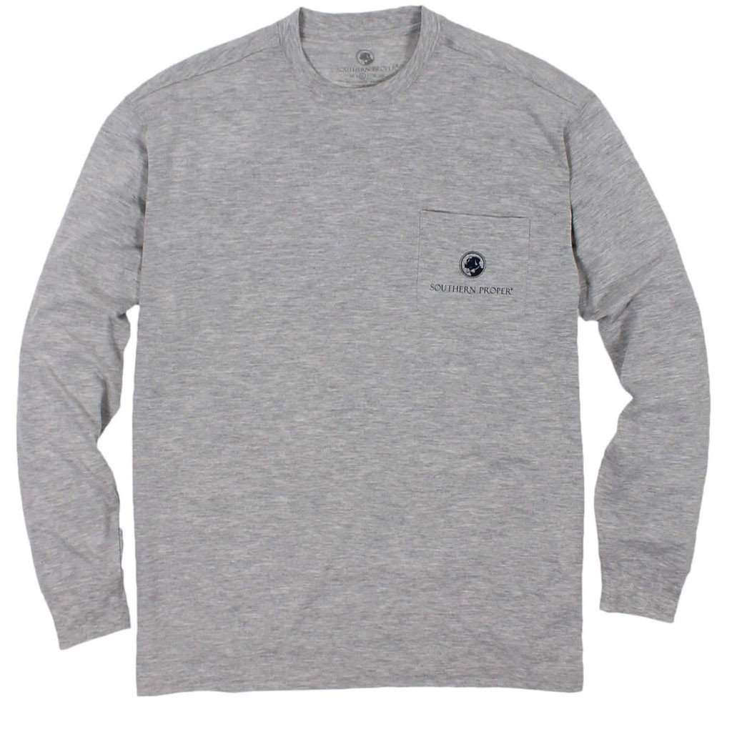 Tailgates and Touchdowns Long Sleeve Tee in Grey with Orange by Southern Proper - Country Club Prep