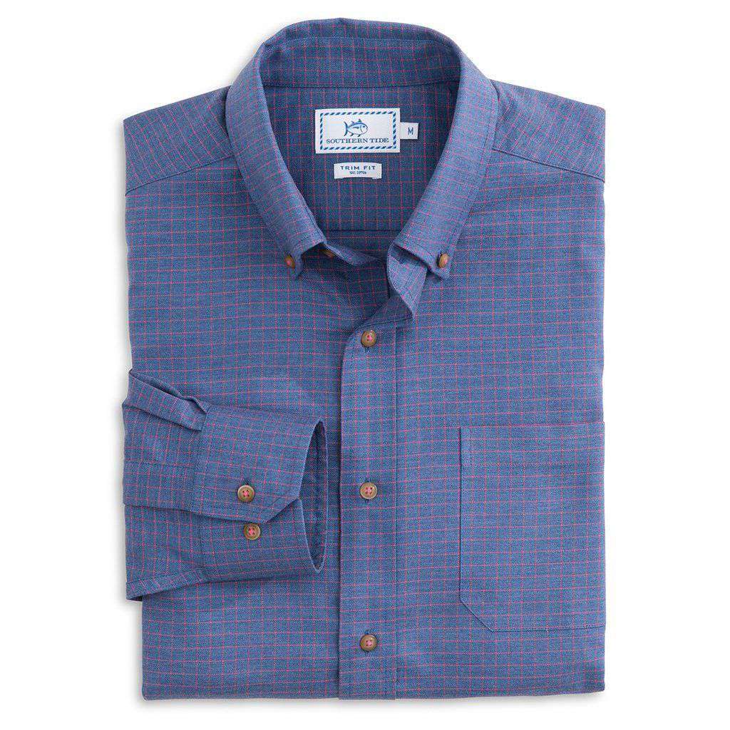 Alcott Pass Check Sport Shirt in Yacht Blue by Southern Tide - Country Club Prep