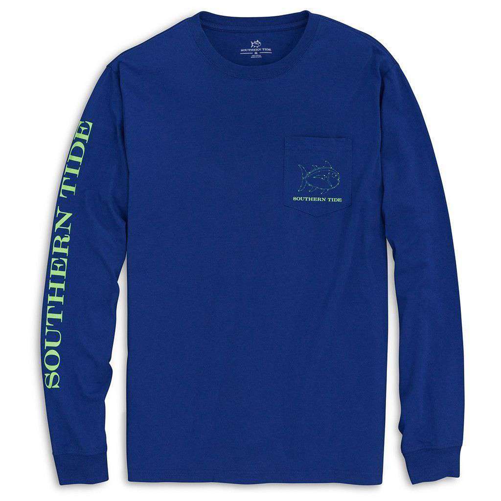 Astro Navigation Long Sleeve Tee Shirt in Blue Cove by Southern Tide - Country Club Prep