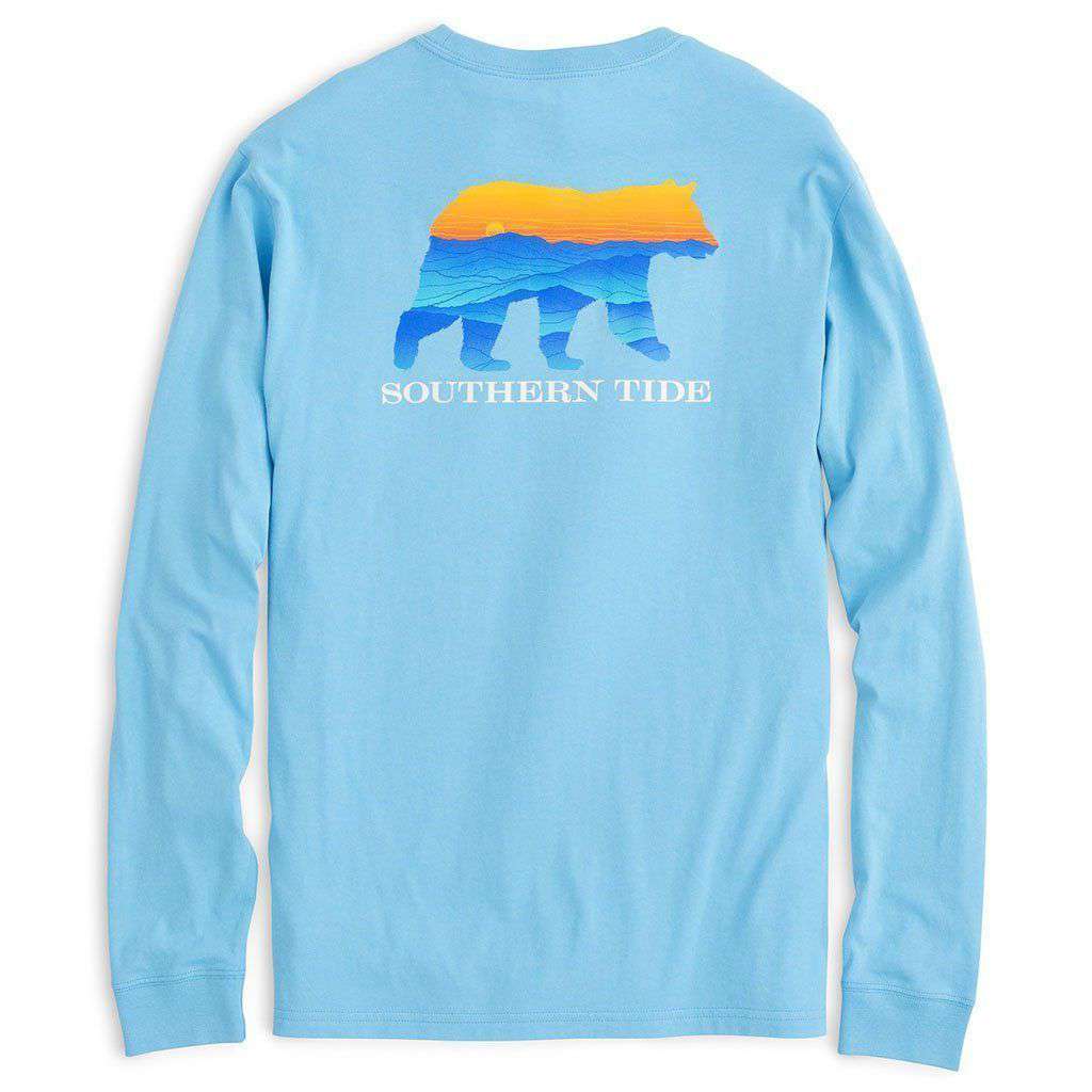 Blue Ridge Bear Long Sleeve Tee in Ocean Channel by Southern Tide - Country Club Prep