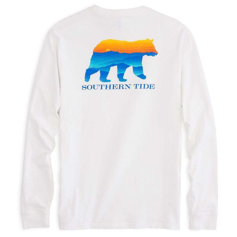 Blue Ridge Bear Long Sleeve Tee in White by Southern Tide - Country Club Prep