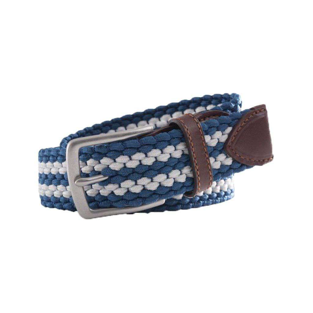 Braided Elastic Web Belt in Dutch Blue by Southern Tide - Country Club Prep