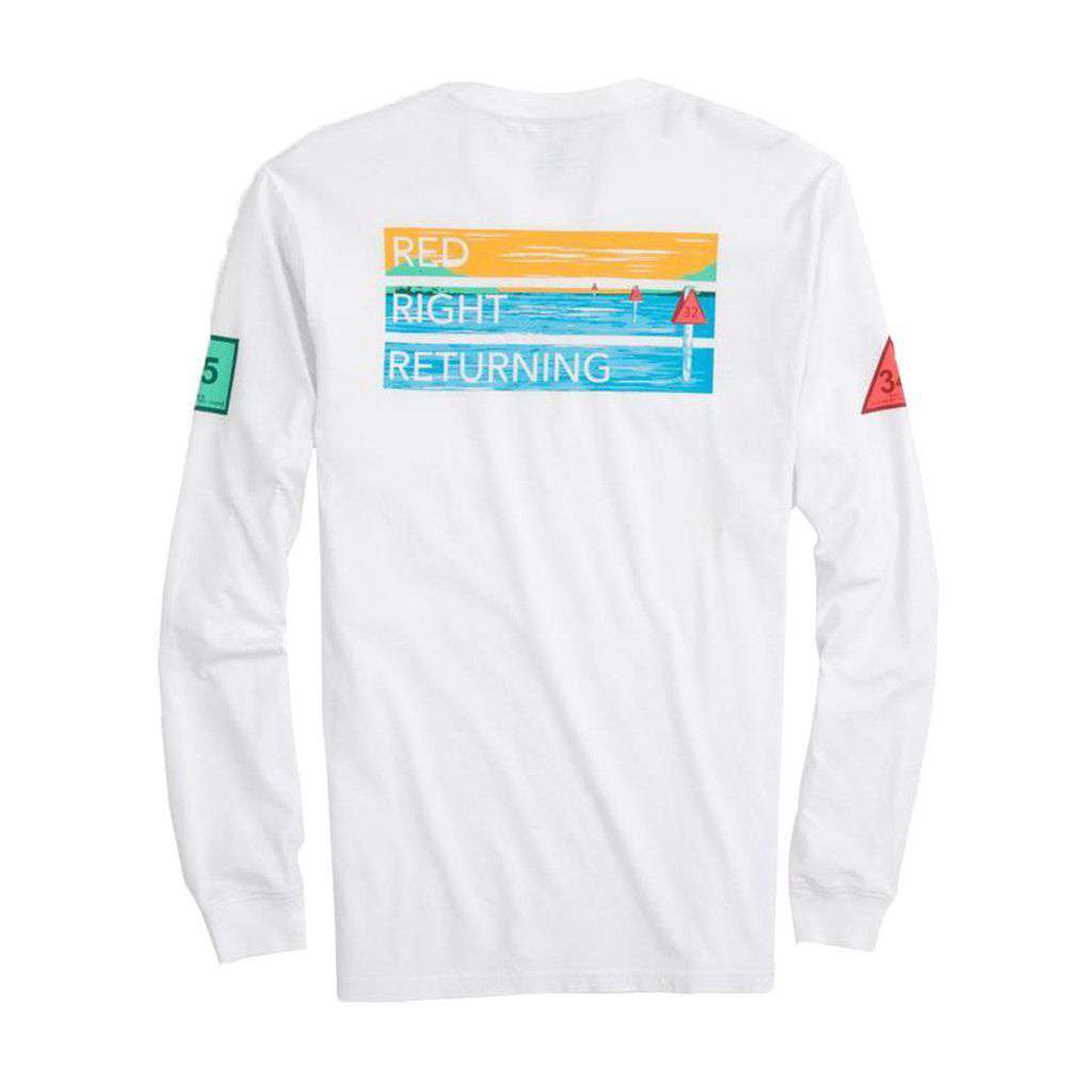 Channel Marker Series Long Sleeve T-Shirt in Classic White by Southern Tide - Country Club Prep