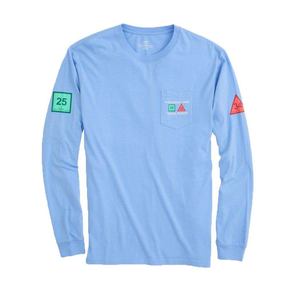 Channel Marker Series Long Sleeve T-Shirt in Vista Blue by Southern Tide - Country Club Prep