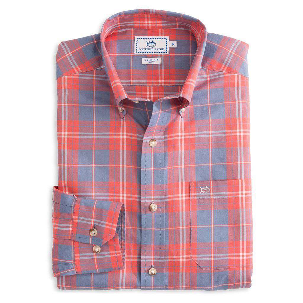 Charleston Station Plaid Sport Shirt in Infinity Blue by Southern Tide - Country Club Prep