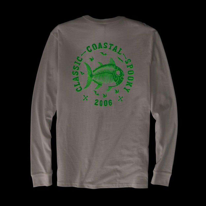 Classic Coastal Spooky Glow in the Dark Long Sleeve T-Shirt in Classic White by Southern Tide - Country Club Prep