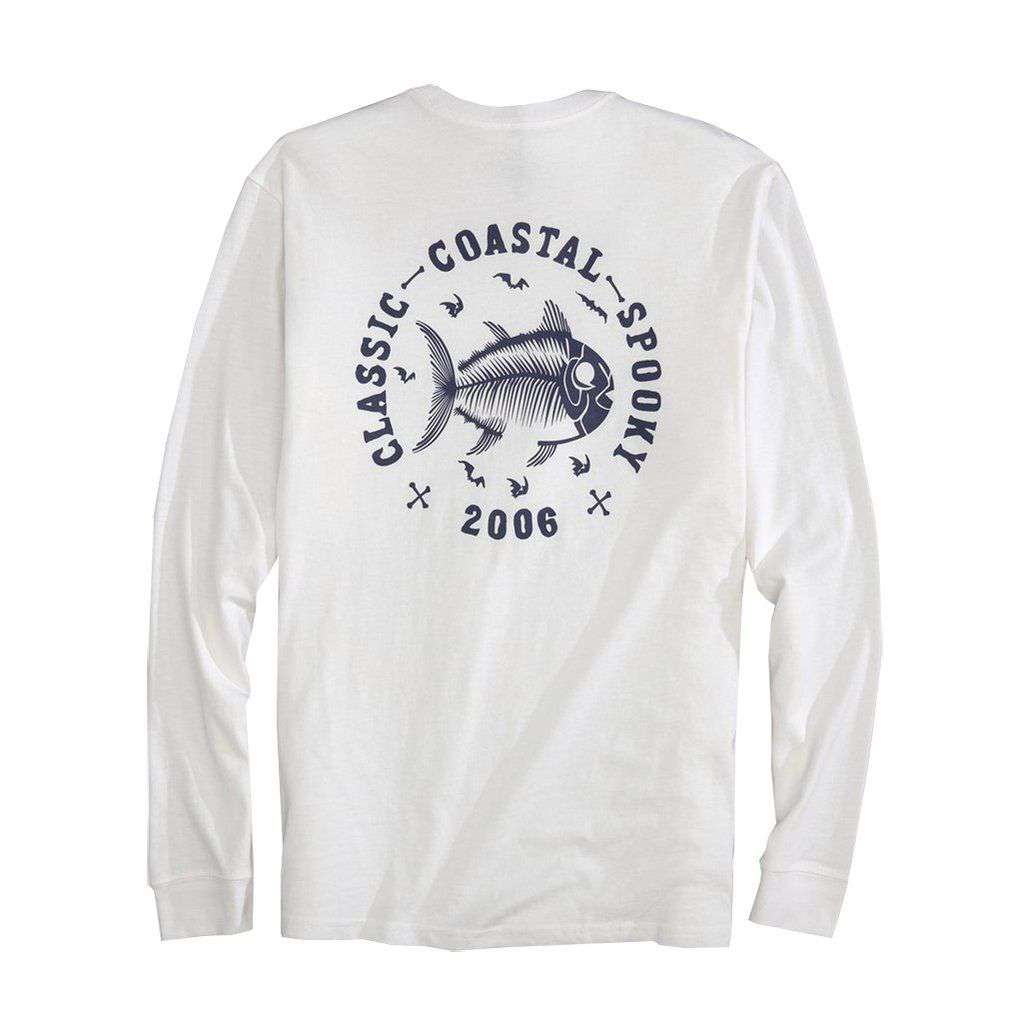Classic Coastal Spooky Glow in the Dark Long Sleeve T-Shirt in Classic White by Southern Tide - Country Club Prep
