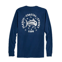 Classic Coastal Spooky Glow in the Dark Long Sleeve T-Shirt in Yacht Blue by Southern Tide - Country Club Prep