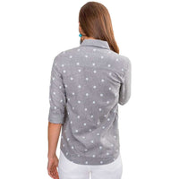 Emery Dot Button Front Tencel Shirt in Dynamic Gray by Southern Tide - Country Club Prep