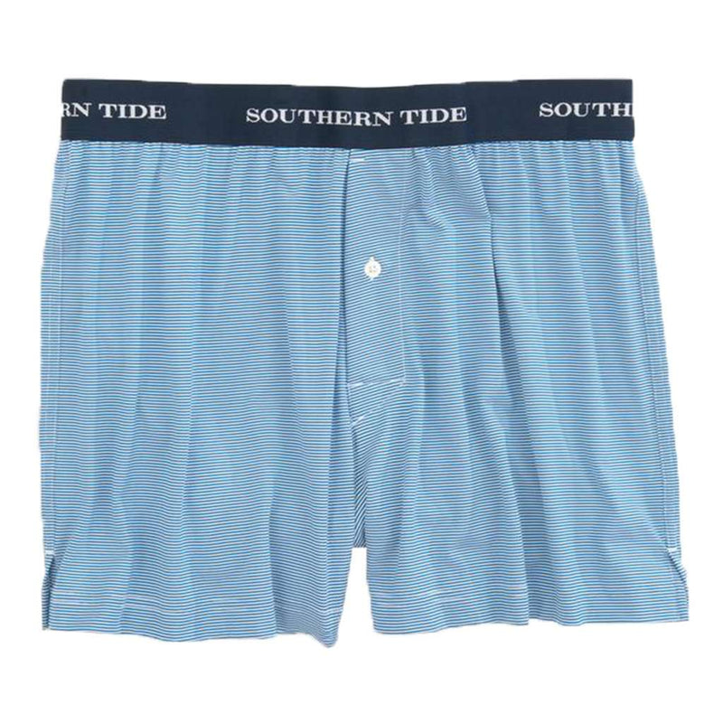 Fairway Dunes Stripe Performance Boxer in Deep Water by Southern Tide - Country Club Prep