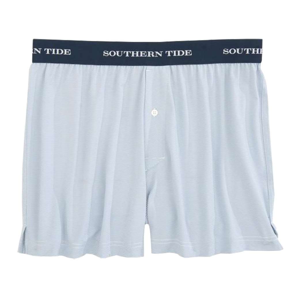 Fairway Dunes Stripe Performance Boxer in Tsunami Grey by Southern Tide - Country Club Prep