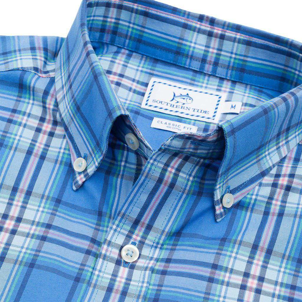 Flat Rock Plaid Sport Shirt in Charting Blue by Southern Tide - Country Club Prep