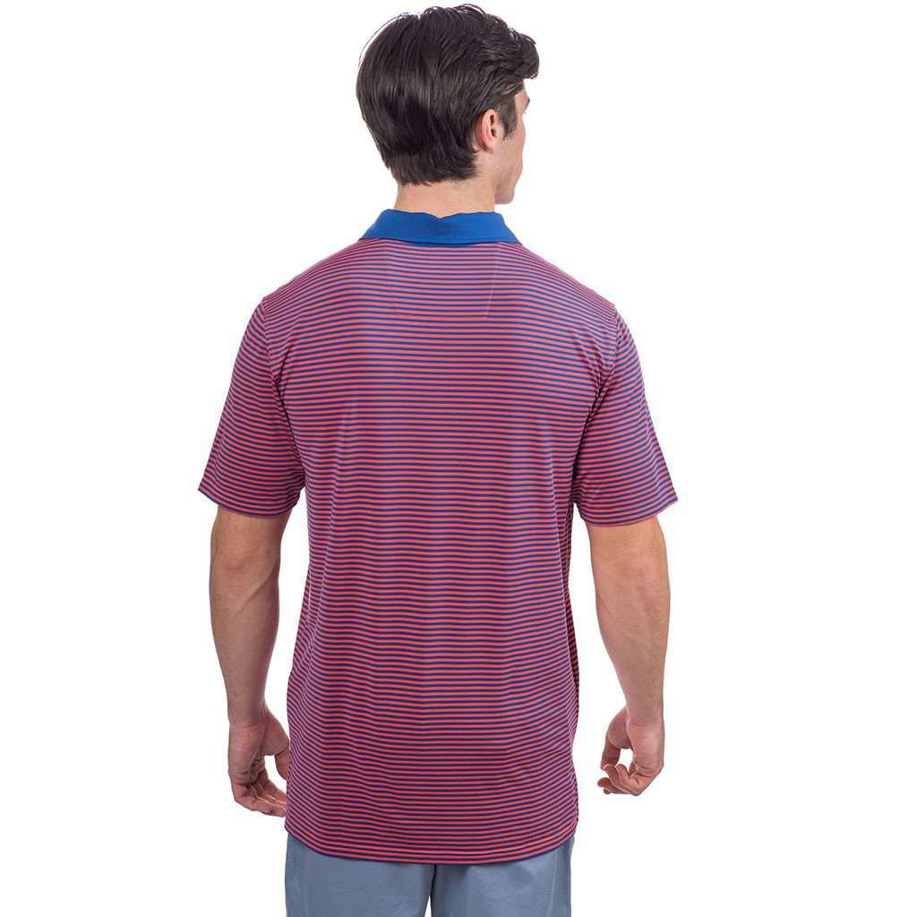 Game Set Match Stripe Performance Polo in Paprika Red by Southern Tide - Country Club Prep