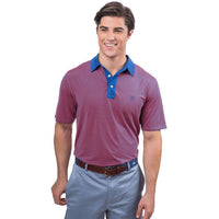 Game Set Match Stripe Performance Polo in Paprika Red by Southern Tide - Country Club Prep