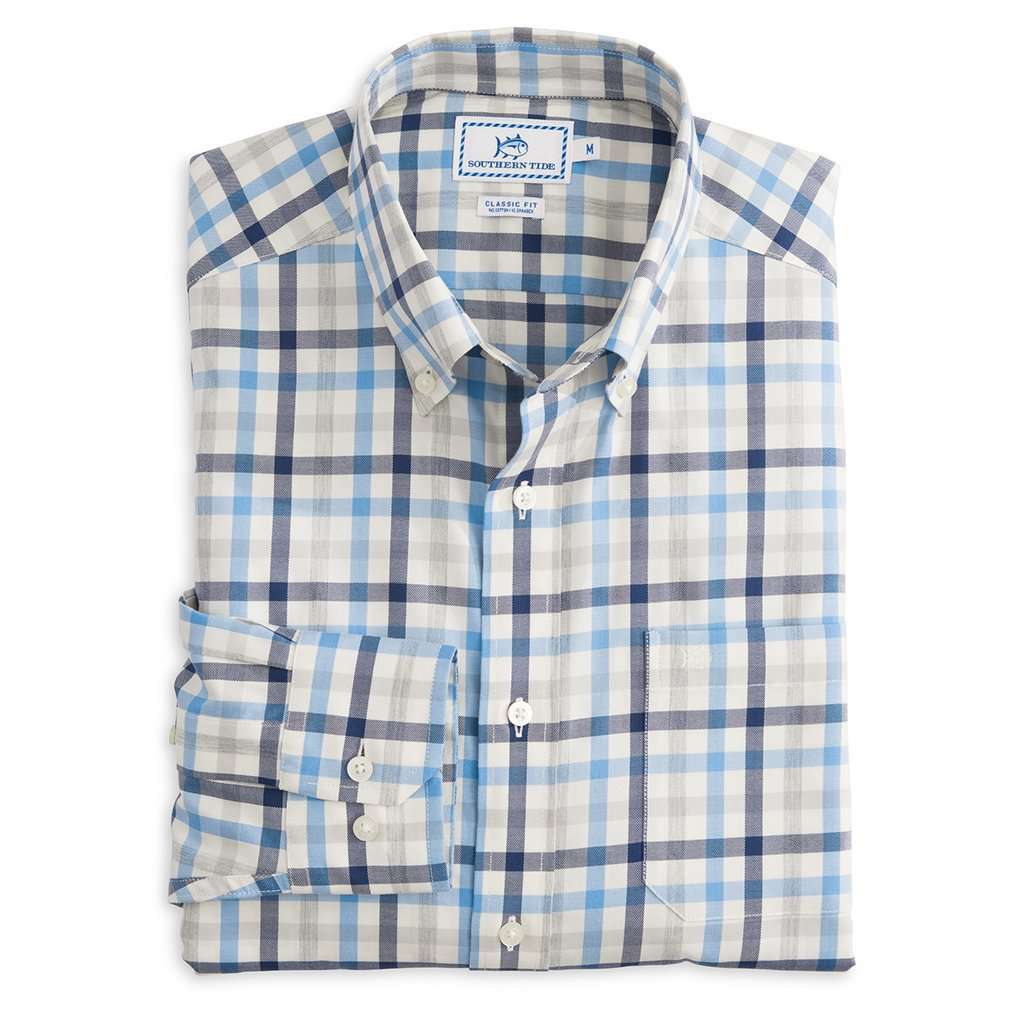 Gap Creek Multi-Gingham Sport Shirt in Ocean Channel by Southern Tide - Country Club Prep